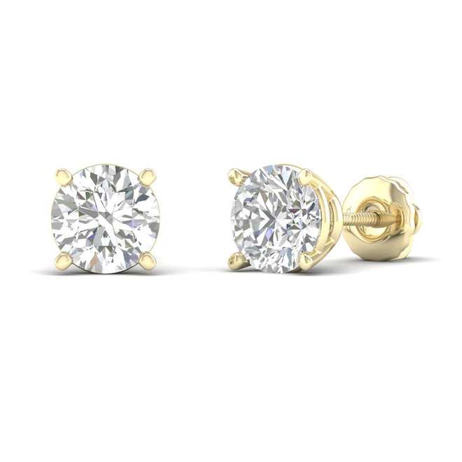 7 ctw Classic Round Solitaire Ear Stud