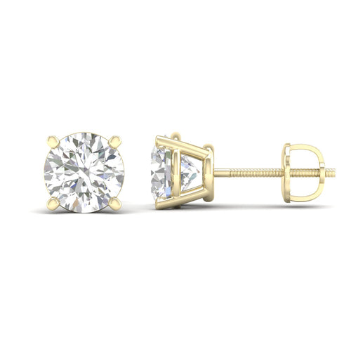 9 ctw Classic Round Lab Grown Solitaire Ear Stud