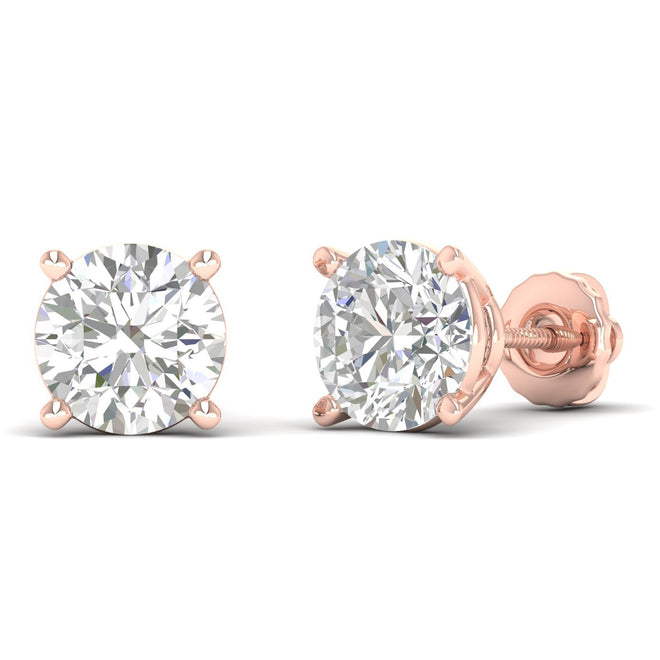 10 ctw Classic Round Solitaire Ear Stud
