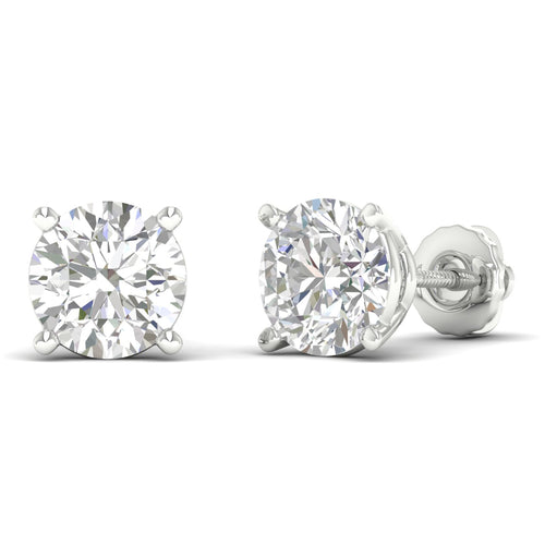 10 ctw Classic Round Lab Grown Solitaire Ear Stud