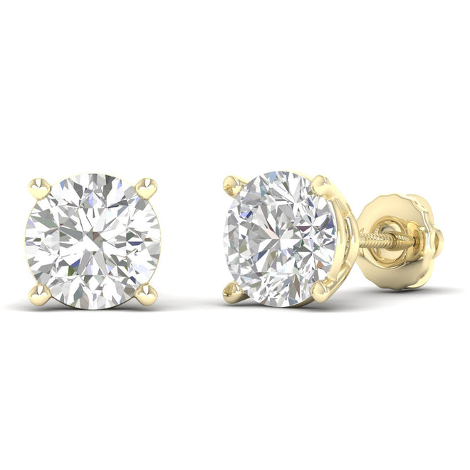 10 ctw Classic Round Solitaire Ear Stud