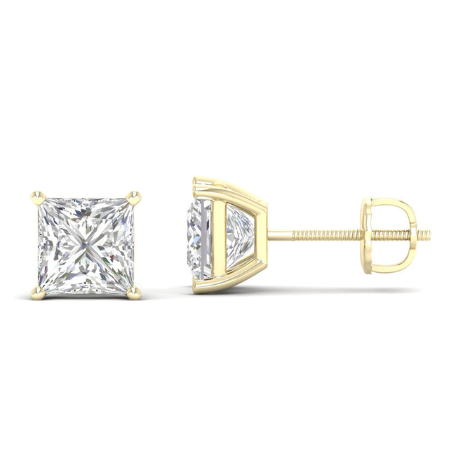 10 ctw Classic Princess Solitaire Ear Stud