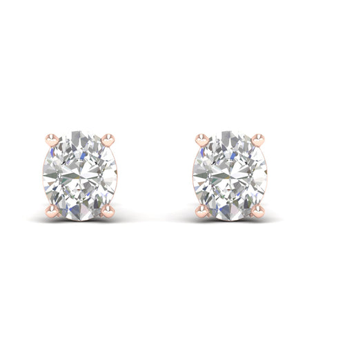 10 ctw Classic Oval Lab Grown Solitaire Ear Stud