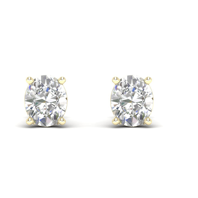 10 ctw Classic Oval Solitaire Ear Stud