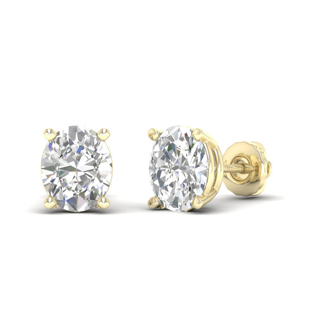 10 ctw Classic Oval Solitaire Ear Stud