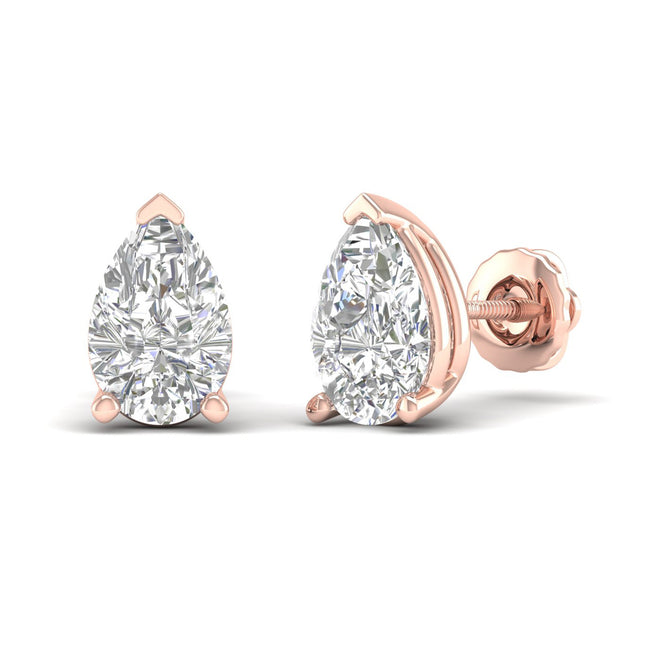 10 ctw Classic Pear Solitaire Ear Stud
