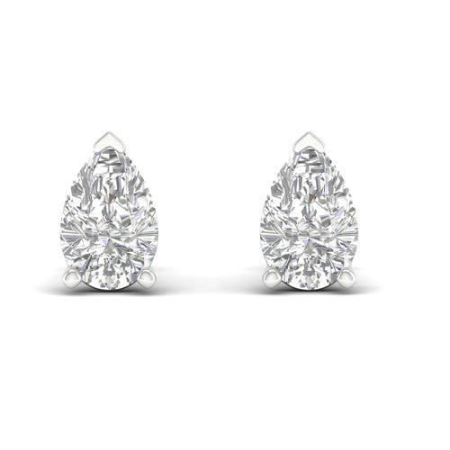10 ctw Classic Pear Lab Grown Solitaire Ear Stud