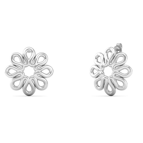 Plain Bloom Silver Ear Stud