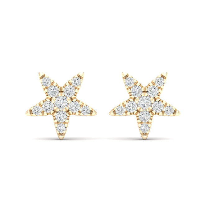 1/6 Ctw  Tiny Star Fashion Ear Stud