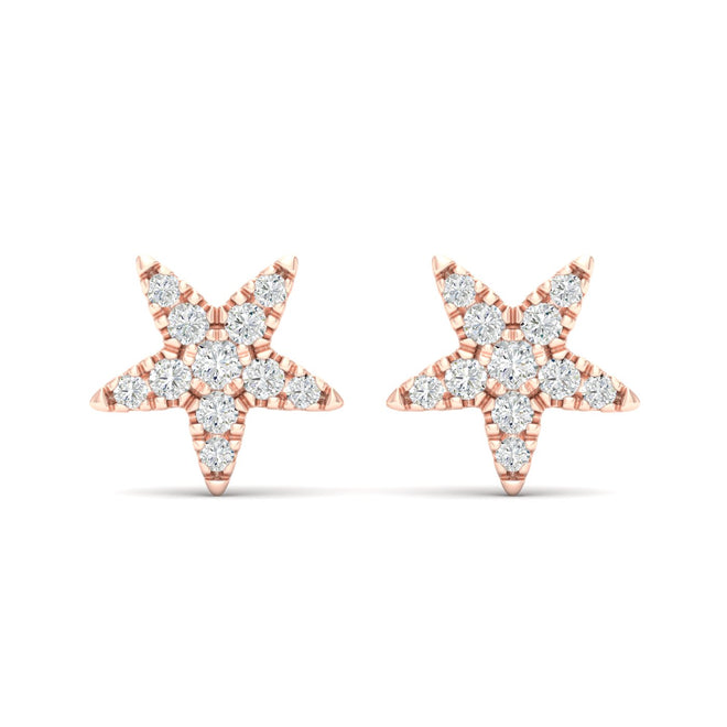 1/6 Ctw  Tiny Star Fashion Ear Stud