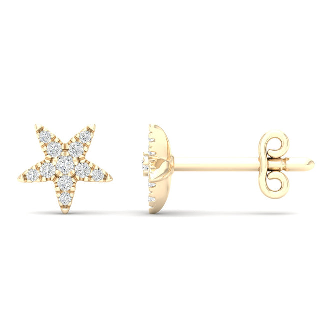 1/6 Ctw  Tiny Star Fashion Ear Stud