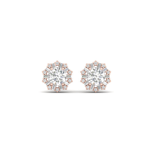 1 1/2 Ctw Blossom Halo Ear Stud