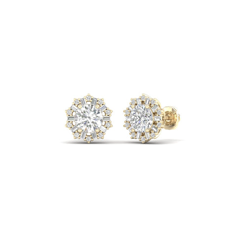 1 1/2 Ctw Blossom Halo Ear Stud