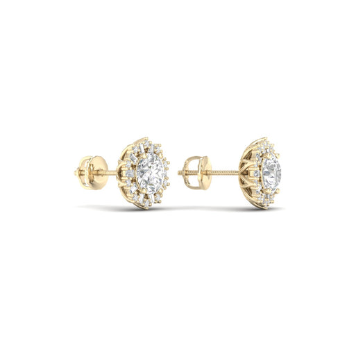 1 1/2 Ctw Blossom Halo Ear Stud