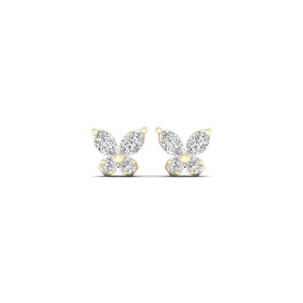 1 1/8 Ctw Butterfly Fashion Ear Stud