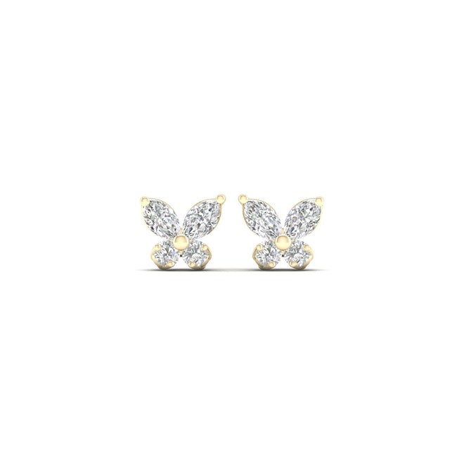1 1/8 Ctw Butterfly Fashion Ear Stud