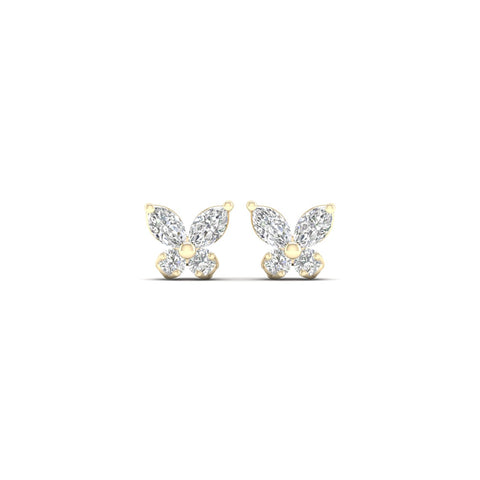 1 1/8 Ctw Butterfly Fashion Ear Stud