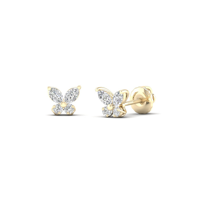 1 1/8 Ctw Butterfly Fashion Ear Stud