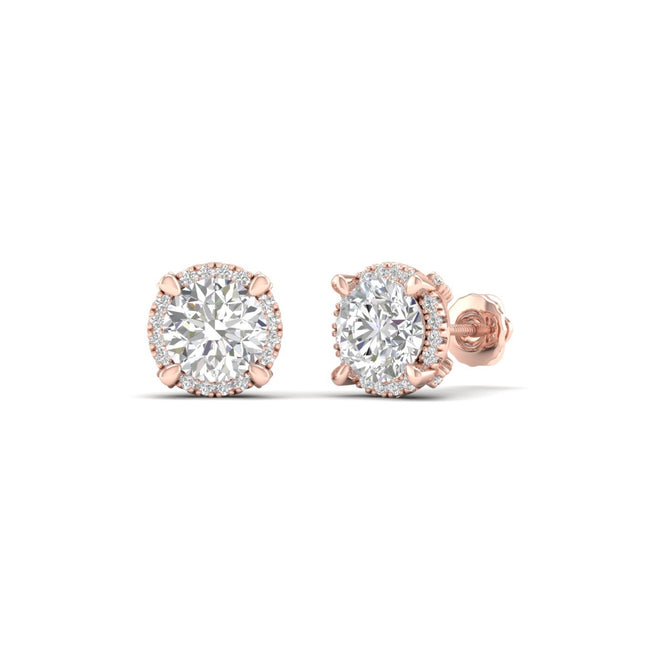 2 1/4 ctw Round Halo Stud Earring