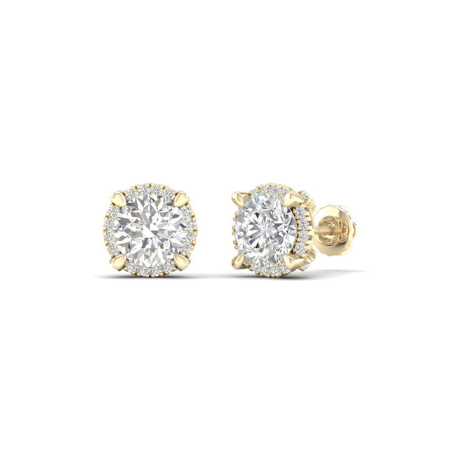 2 1/4 ctw Round Halo Stud Earring