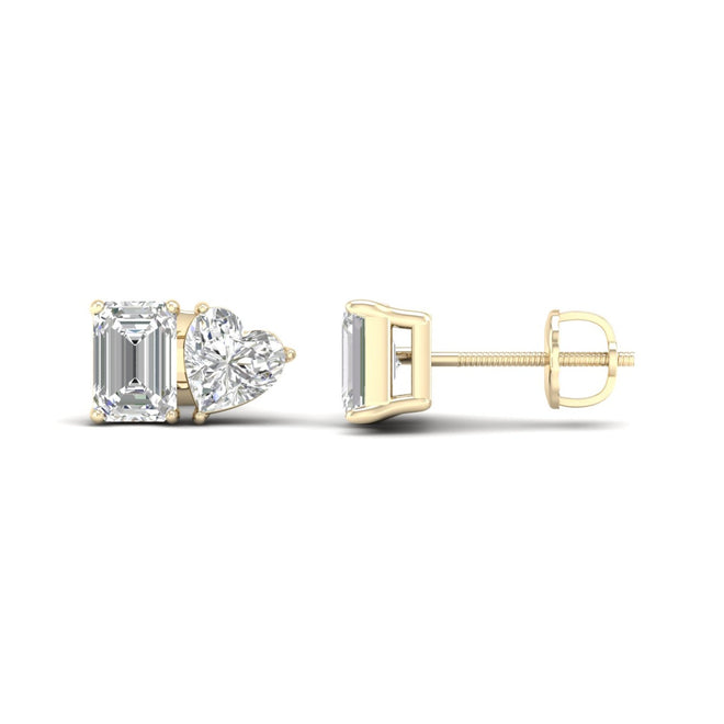2 ctw Emerald Heart Noi Earring