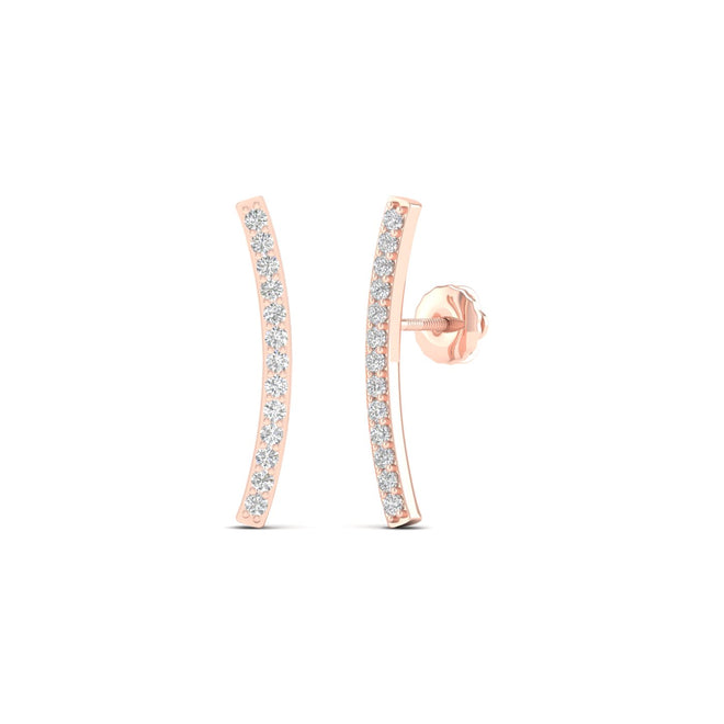 1/5 Ctw Curve Bar Fashion Ear Stud