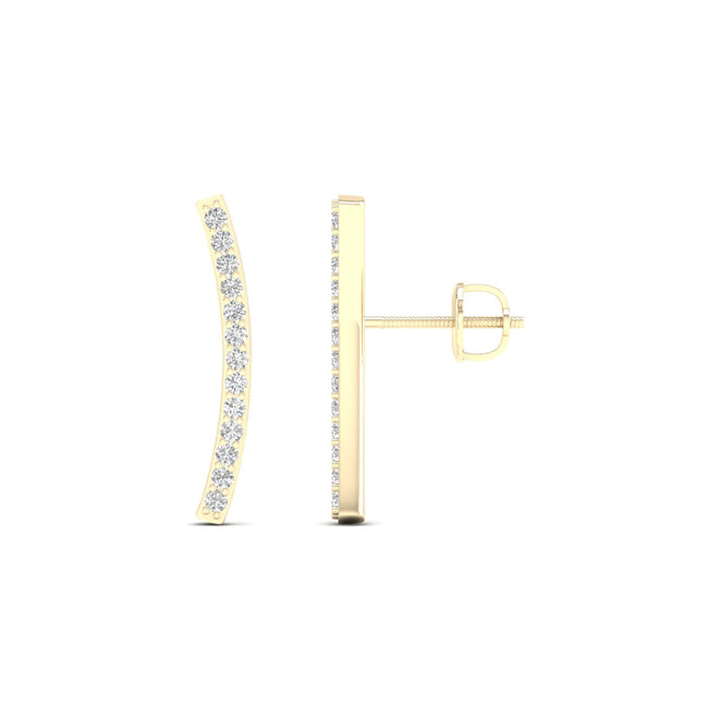 1/5 Ctw Curve Bar Fashion Ear Stud