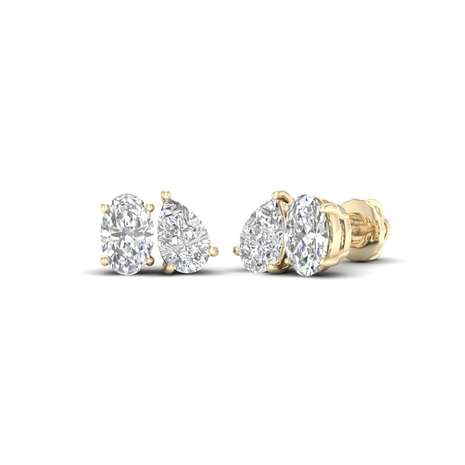 1 1/2 ctw Pear Oval Noi Earring