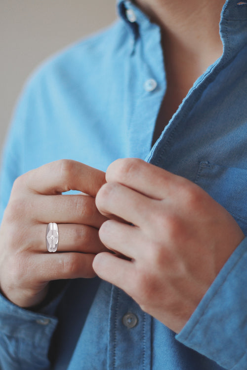 Riyan - 1/6 Ctw. Platinum Men's Ring
