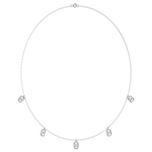 3/8 Ctw. Clip Silver Station Lab Grown Necklace - 16.5 Inch