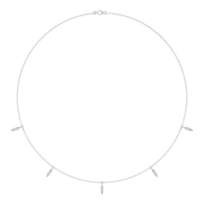 1/3 CTW Lab Grown Diamond Bar Station Necklace in 925 Sterling Silver – 16.5 Inch