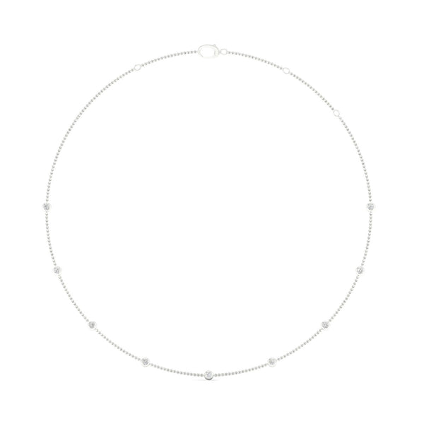 3/4 Ctw Nine Stone Station Fashion Necklace