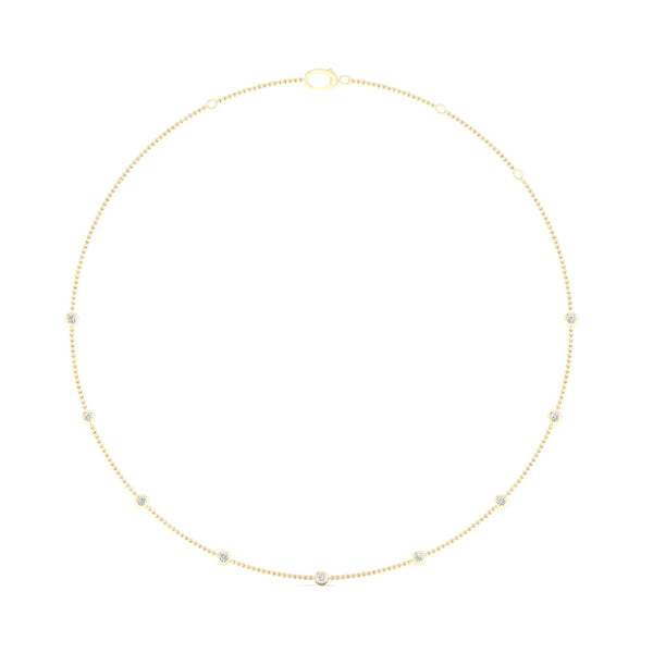3/4 Ctw Nine Stone Station Fashion Necklace