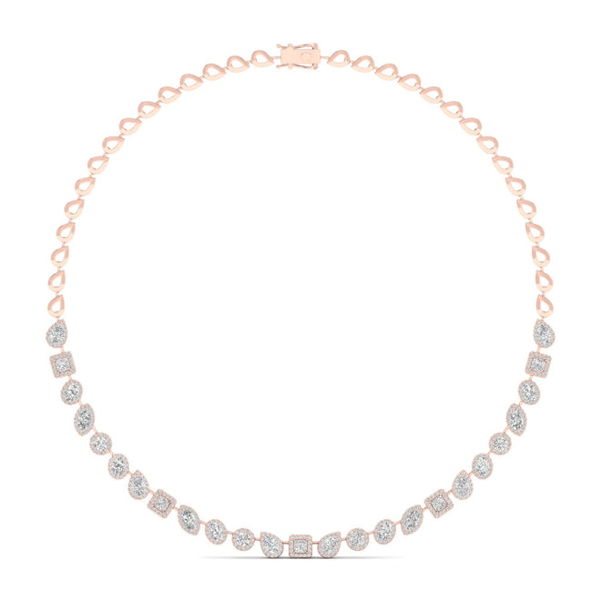 6 5/8 ctw Multi-Shape Halo Fashion Necklace