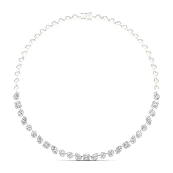 6 5/8 ctw Multi-Shape Halo Fashion Necklace