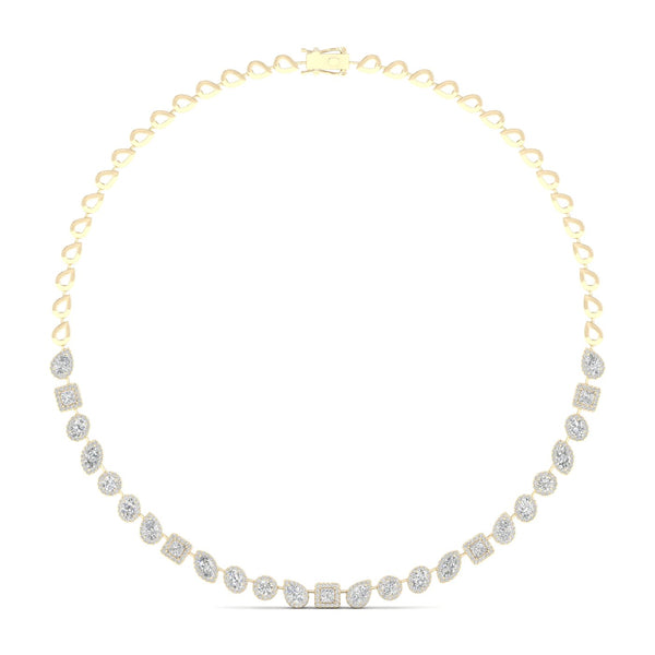 6 5/8 ctw Multi-Shape Halo Fashion Necklace