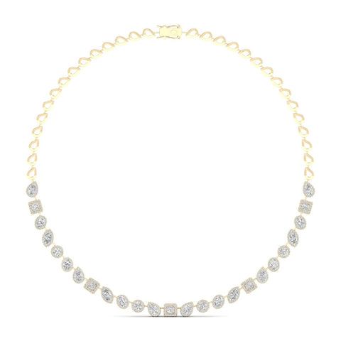 6 5/8 ctw Multi-Shape Halo Fashion Necklace