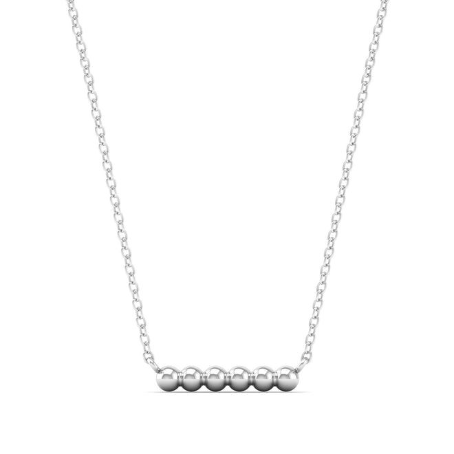 Plain Beaded Mini Silver Pendant with Chain