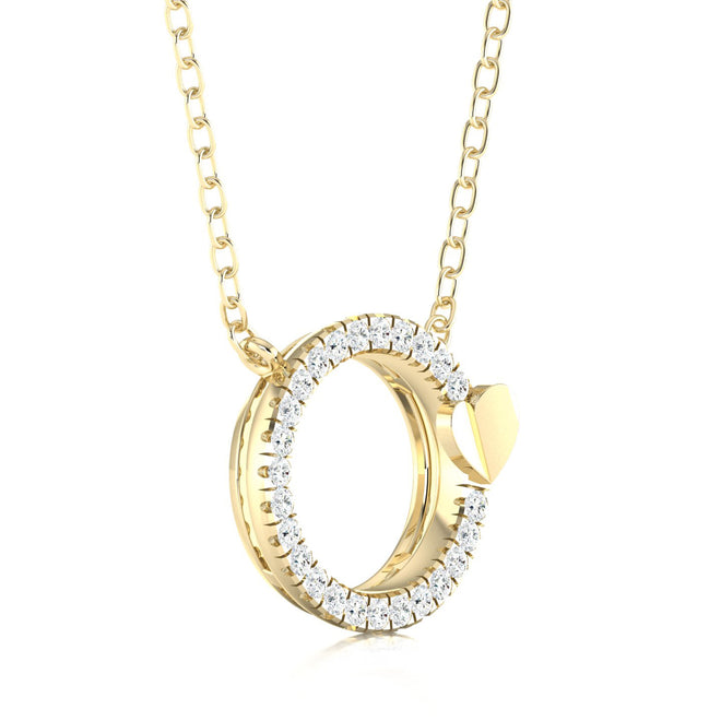 0.13 Ctw Circle Heart Fashion Pendant