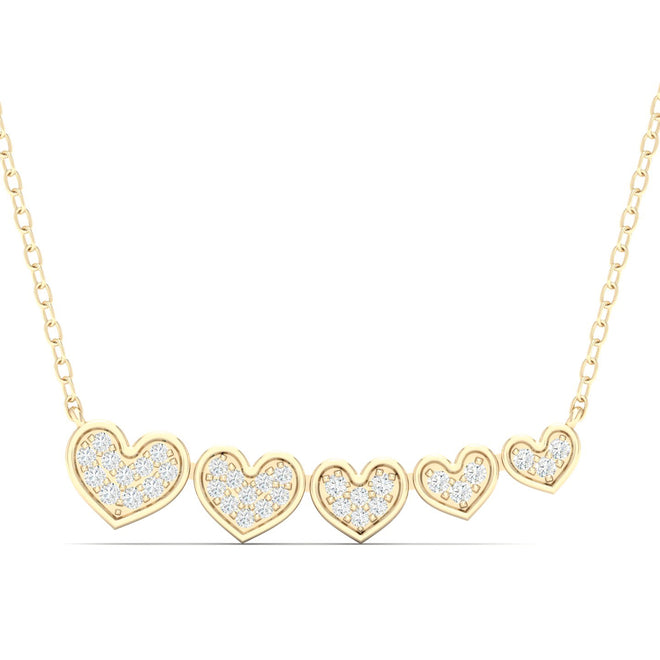 0.12 Ctw Heart Cluster Graduating Fashion Pendant