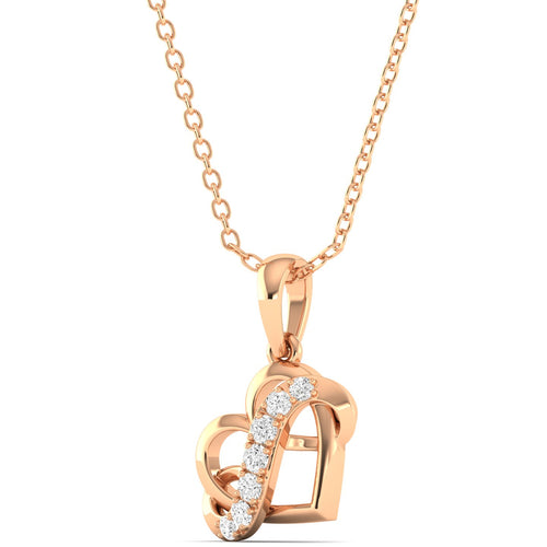 Round Lab Grown Diamond Infinity Heart Pendant 9k Solid Gold