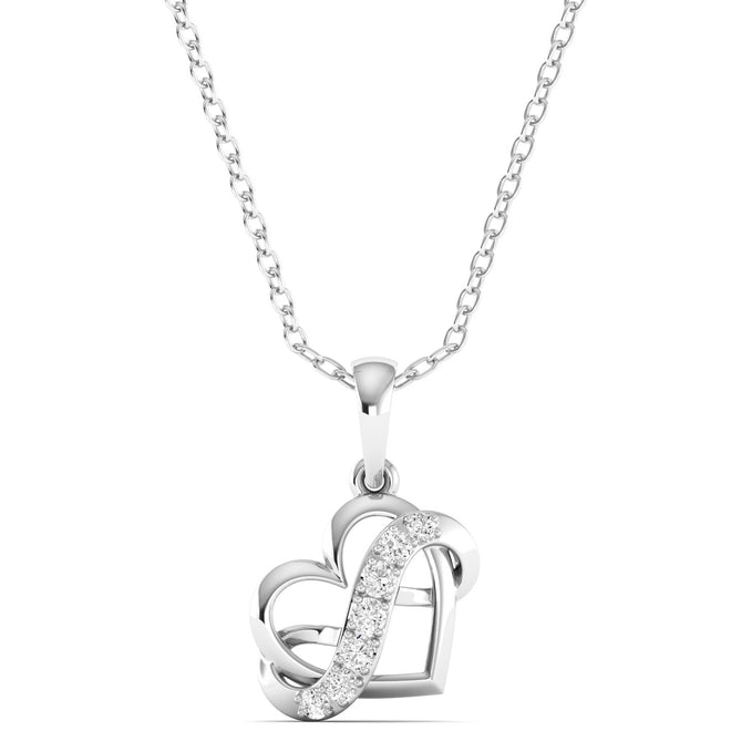 Round Lab Grown Diamond Infinity Heart Pendant 9k Solid Gold
