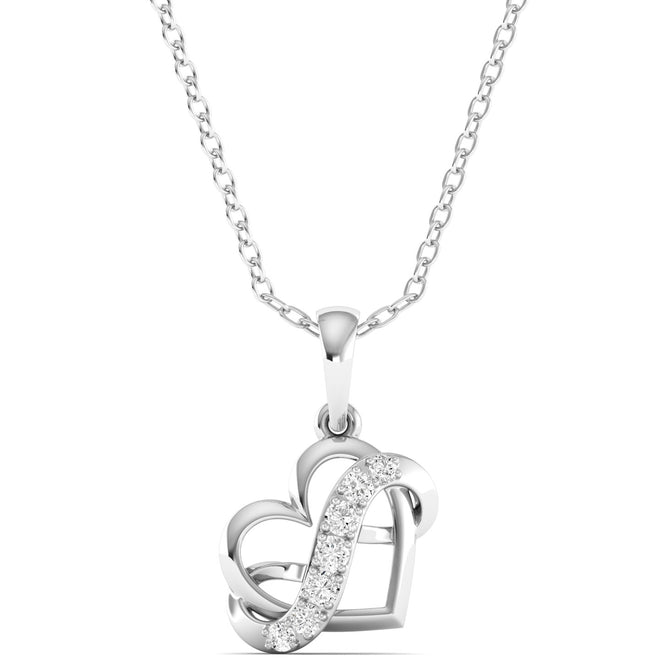 Round Lab Grown Diamond Infinity Heart Pendant 9k Solid Gold