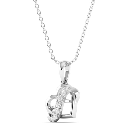 Round Lab Grown Diamond Infinity Heart Pendant 9k Solid Gold