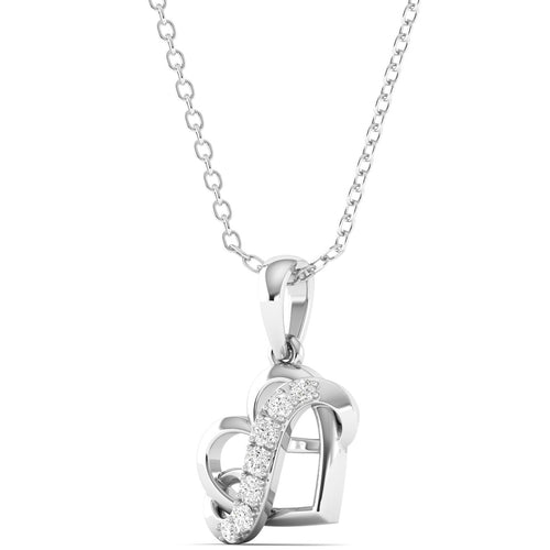 Round Lab Grown Diamond Infinity Heart Pendant 9k Solid Gold