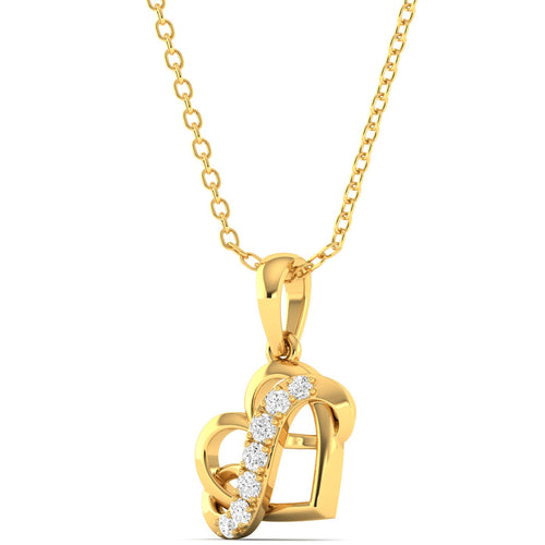 Round Lab Grown Diamond Infinity Heart Pendant 9k Solid Gold
