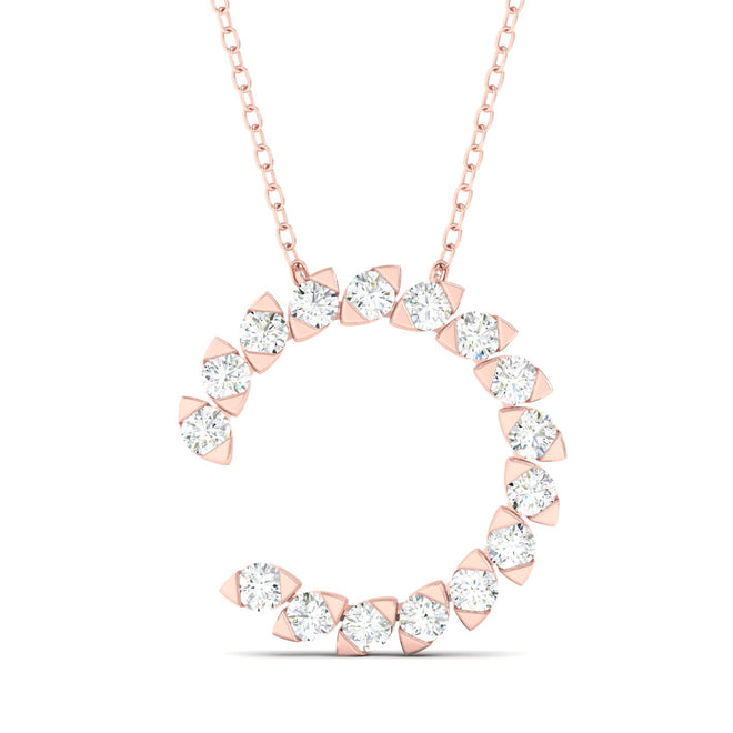 1/2 Ctw Faux Marquise Open Circle Fashion Pendant