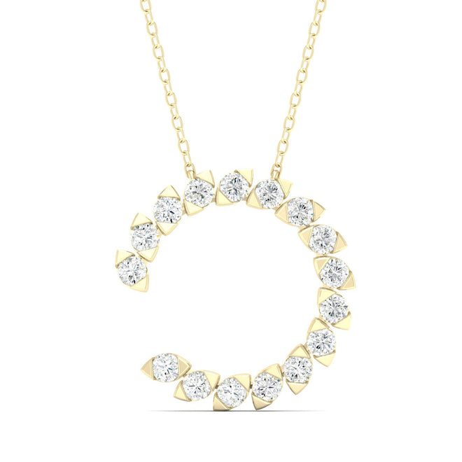 1/2 Ctw Faux Marquise Open Circle Fashion Pendant