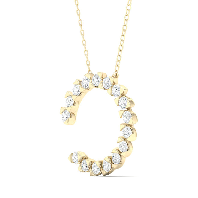 1/2 Ctw Faux Marquise Open Circle Fashion Pendant