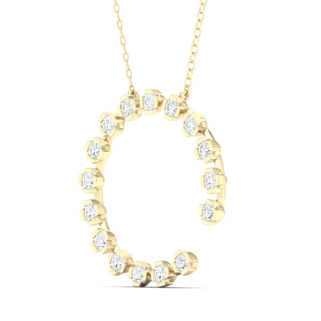 1/2 Faux Oval Open Circle Fashion Pendant